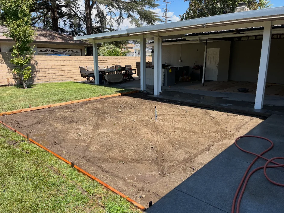 Outdoor surface before concrete work